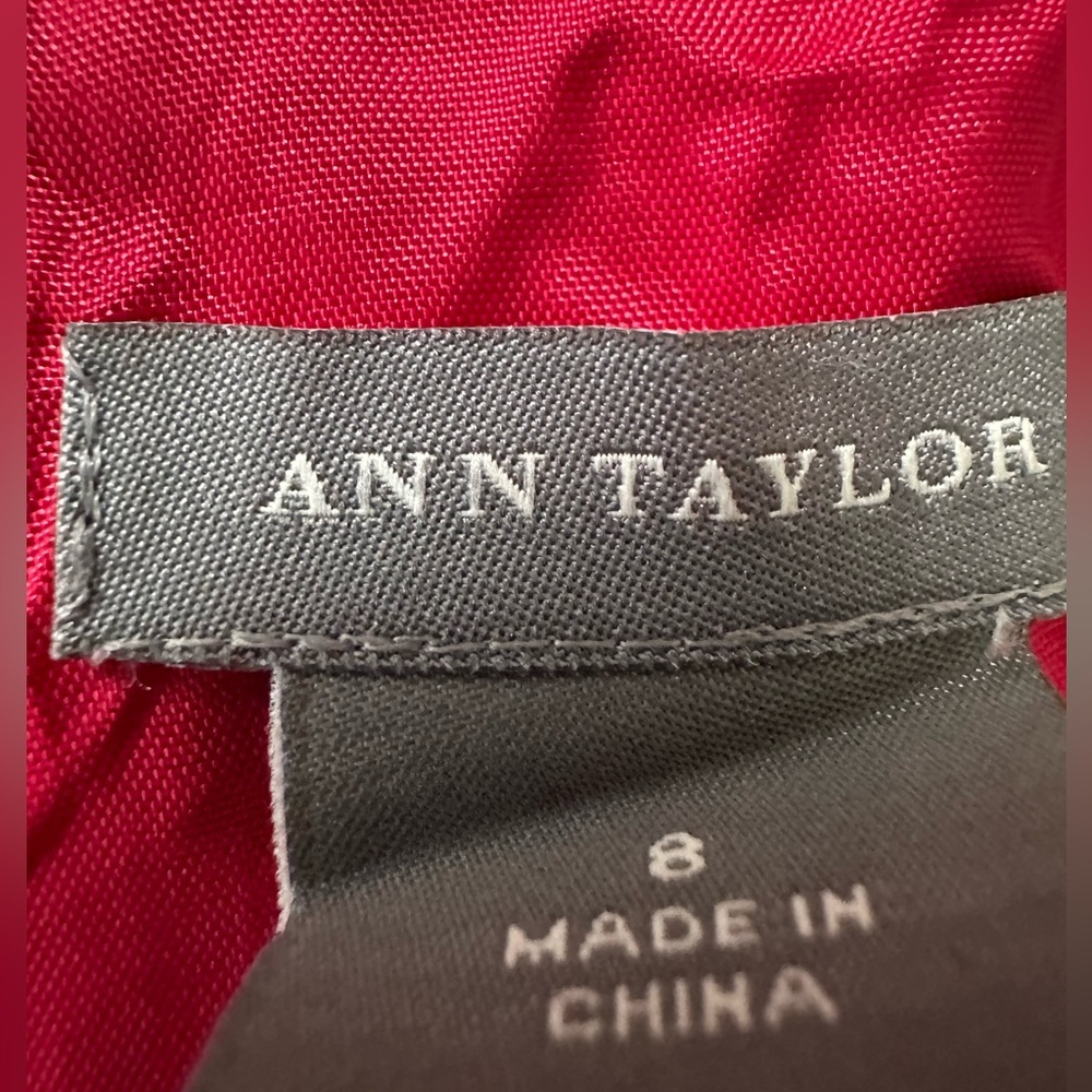 Ann Taylor Fuchsia and White Patterned Midi Dress - Picture 3 of 3